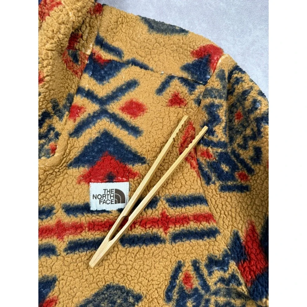 The North Face Men XL* 1/4 Zip Sherpa Fleece Hoodie Southwestern Aztec Yellow